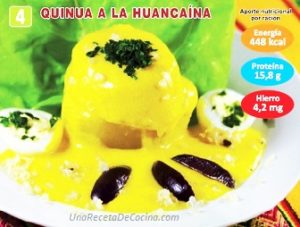 Receta de quinua a la  huancaína